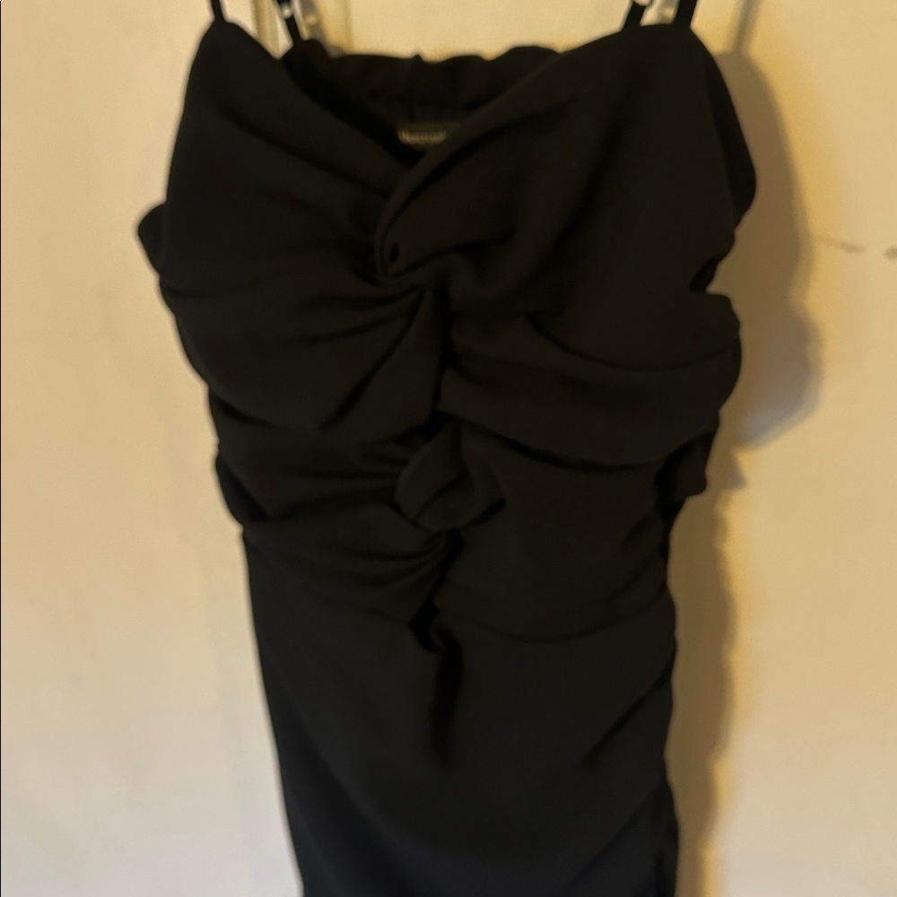Abercrombie & Fitch Ruched Front Cut Out Assymetrical Midi Dress NWT - Picture 6 of 11